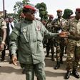 Captain Moussa Dadis Camara (C) at Martyrs Place in Conakry October 2, 2009, during celebrations commemorating the Republic of Guinea's independence day. REUTERS/Luc Gnago