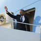 U.S. President Barack Obama waves as he boards Air Force One for travel to Kenya and Ethiopia from Joint Base Andrews, Maryland July 23, 2015 REUTERS/Jonathan Ernst