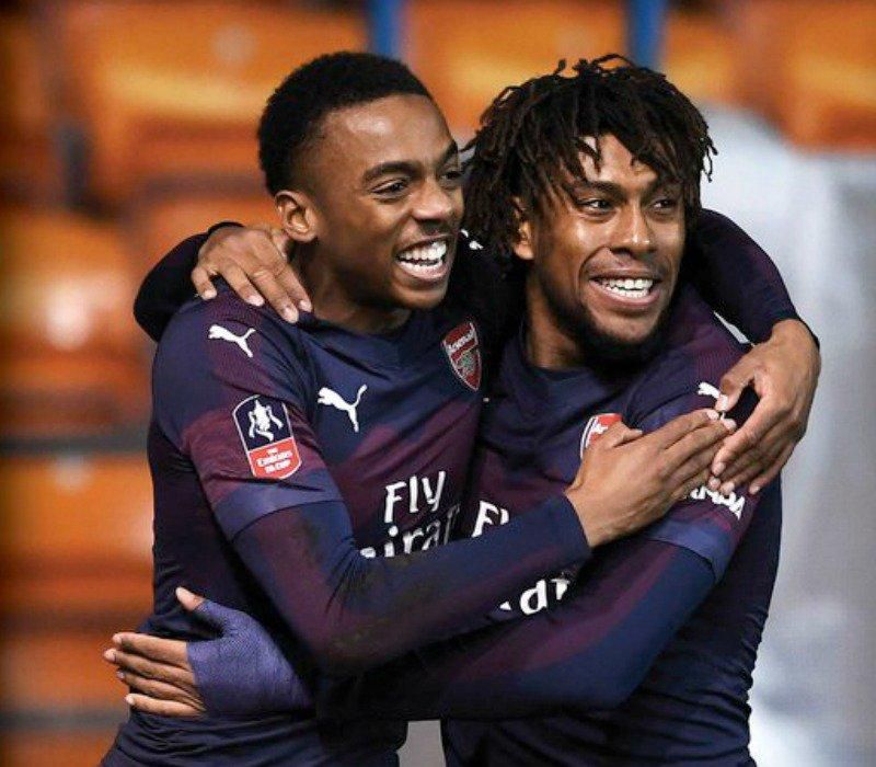 Joseph Wilcox and Alex Iwobi were Arsenal's goalscorers against Blackpool  [Reuters]