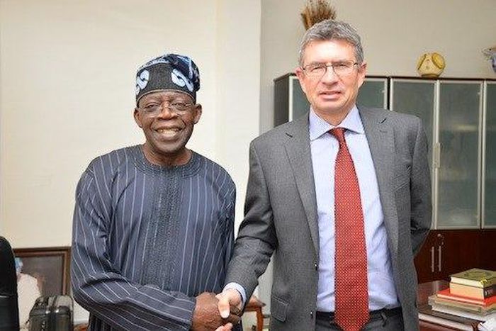 All Progressives Congress (APC) leader, Bola Tinubu and British Deputy High Commissioner, Ray Kyles.