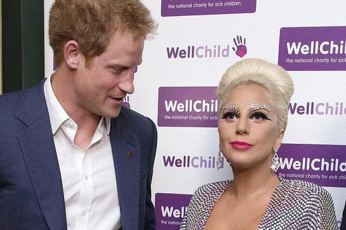 Prince Harry stirs at Lady Gaga's cleavage in London