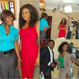 Chika Ike and winner of  'African Diva' reality show, Love Egbules, on set of 'All of Me'