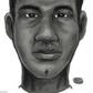 Facial sketch of the violent beggar