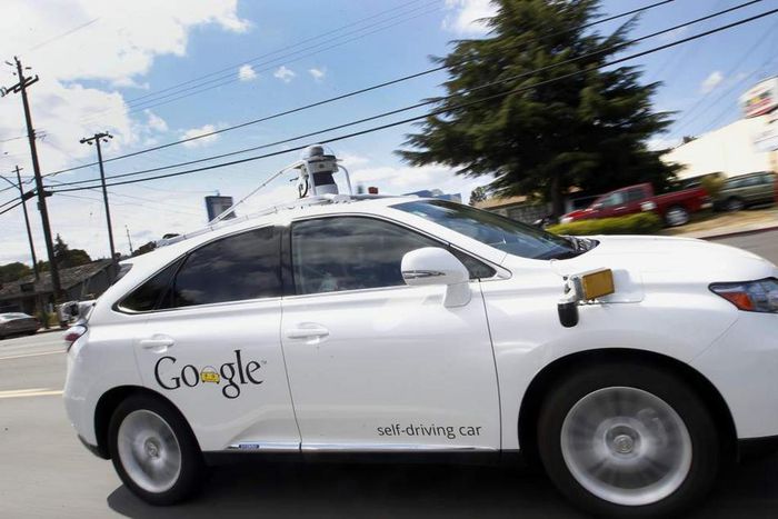 One of Google's self-driving Lexus SUV's.