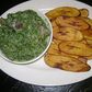Ndole and friend plantains (dodo)