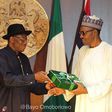 President Goodluck Jonathan presents handover documents to President-elect, Muhammadu Buhari