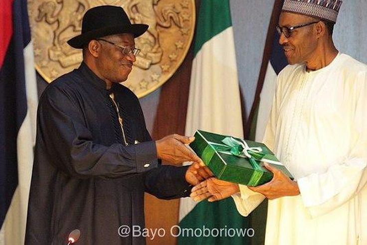 President Goodluck Jonathan presents handover documents to President-elect, Muhammadu Buhari
