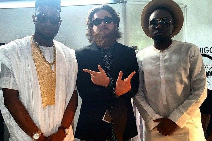 D'banj and Ie Prince on set of 'Salute' video shoot.