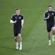 Real Madrid's Gareth Bale, Jese Rodriguez and Toni Kroos during training. Reuters / Max Rossi