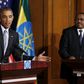 U.S. President Barack Obama (L) comments on recent statements by Republicans as he and Ethiopia's Prime Minister Hailemariam Desalegn (R) hold a news conference after their meeting at the National Palace in Addis Ababa, Ethiopia July 27, 2015.    REUTE...