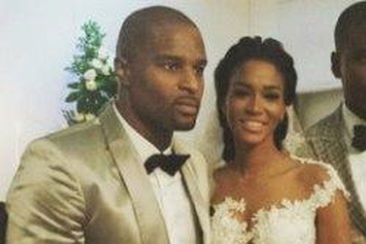 The happy couple, Osi Umenyiora and Leila Lopez