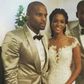 The happy couple, Osi Umenyiora and Leila Lopez