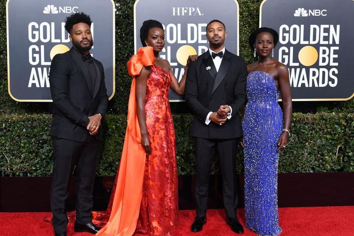The Black Panther cast show up on the red carpet at the Golden Globes