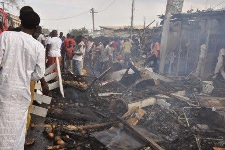 Scene of a bomb blast in the north east