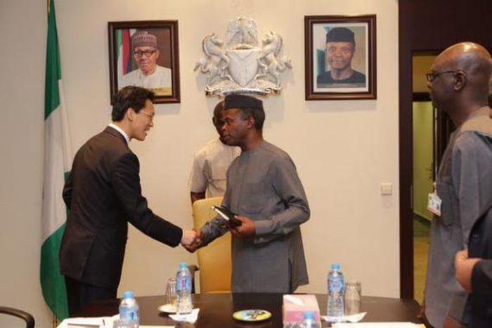 Vice President, Yemi Osinbajo meets with the Chinese Ambassador,  Xiaojie Gu  on Friday, July 24, 2015, at the State House in Abuja.