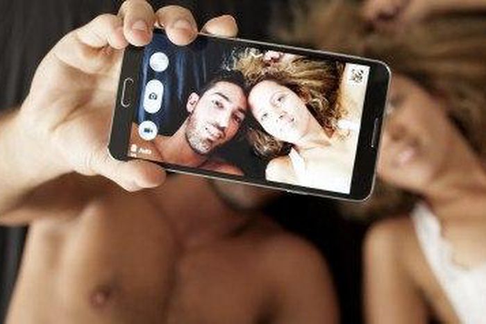 Couple taking a selfie