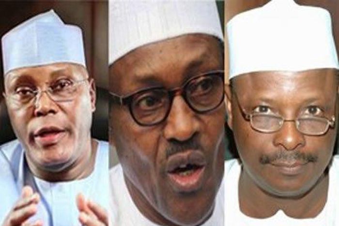Former Vice President, Atiku Abubakar, APC Presidential candidate, Muhammadu Buhari and Kano State Governor, Musa Kwankwaso