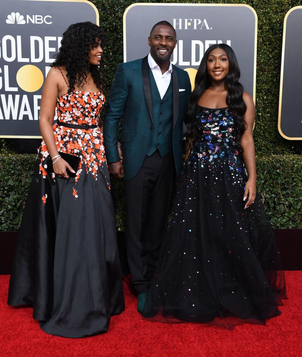 Idris Elba, Sabrina Dhowre and his daughter at the 76th Golden Globe Awards