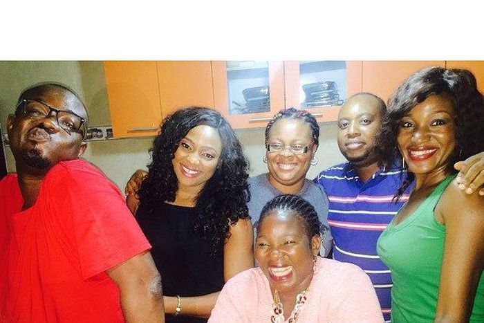 Charles Inojie, Ada Ameh, Judith Audu, Mary Lazarus on set of upcoming comedy film