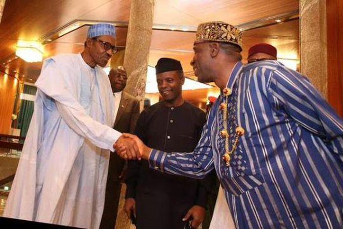 President Muhammadu Buhari meets with National Peace Committee on August 11, 2015.