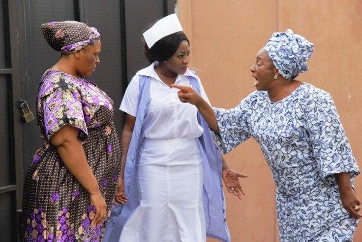 Ini Edo and Patience Ozokwor on set o f 'Silent Screams'