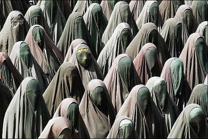 Muslim women in burqa