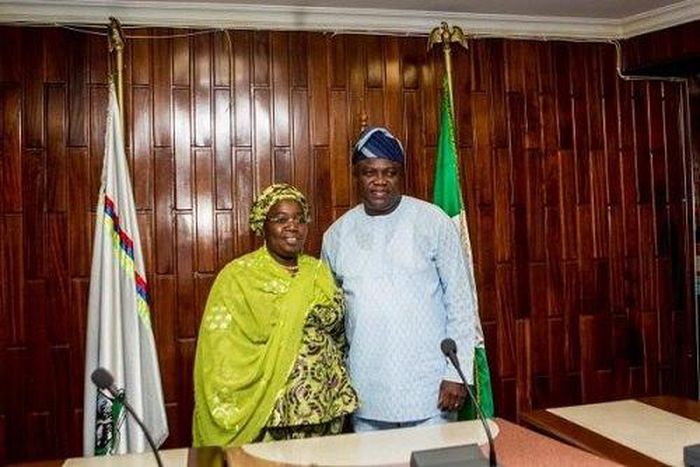 Lagos State Governor, Akinwunmi Ambode meets with deputy, civil servants