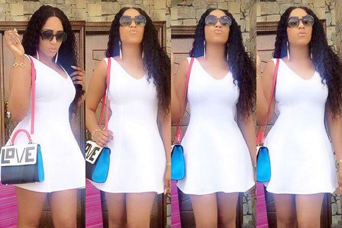 Rukky Sanda rocking a white short dress