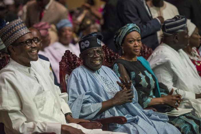 President Muhammadu Buhari (left) wants a second term in office while Bola Ahmed Tinubu (centre) is seen as a possible future contender