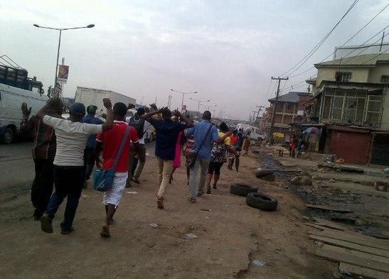 Riot breaks out in Oshodi on Thursday, March 26.