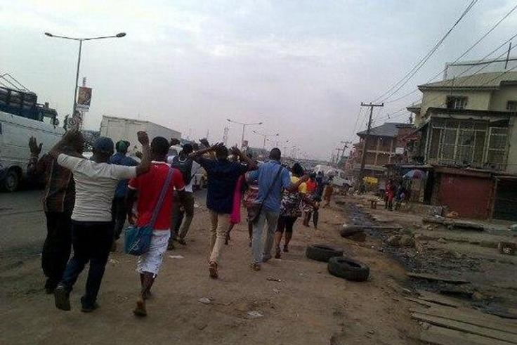 Riot breaks out in Oshodi on Thursday, March 26.