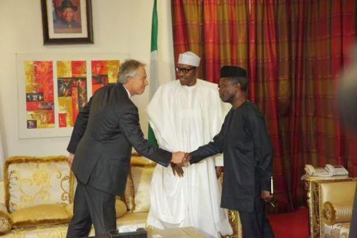 President-elect, Muhammadu Buhari, Vice President-elect, Yemi Osinbajo meet with former British Prime Minister, Tony Blair