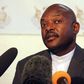 Burundian President Pierre Nkurunziza speaks to the media after he registered to run for a third five-year term in office, in the capital Bujumbura, May 8, 2015.  REUTERS/Jean Pierre Aime Harerimana