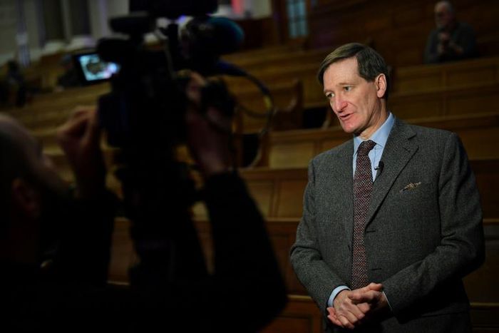 Conservative MP Dominic Grieve speaks during an interview with AFP on the sidelines of The Convention, a pro-EU convention on a second EU referendum, in London on January 11, 2019.The British MP spearheading parliamentary attempts to frustrate Brexit t...