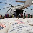 Helicopters deliver aid to thousands fleeing violence