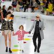 Chanel Creative Director; Karl Lagerfeld takes a bow at the Chanel Cruise 2015/2016