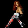 Rihanna wears an over-the-knee sock from her "Murder Rih Wrote" collection for Stance