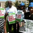 Nigerians in diaspora staging a protest in Washington DC.