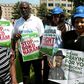 Nigerians in diaspora staging a protest in Washington DC.