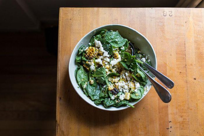 Charred corn and lime salad