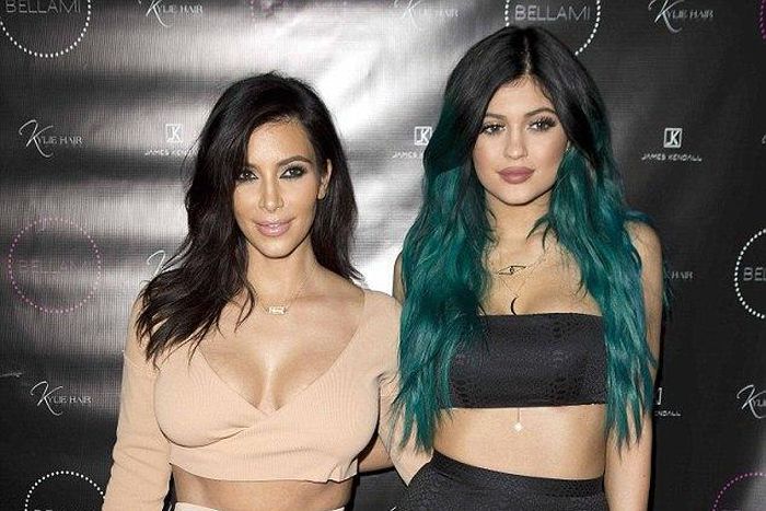 Kim Kardashian west and Kylie Jenner at an event