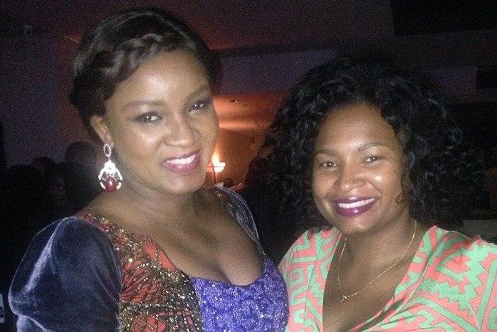 Omotola Jalade Ekeinde and Angela McCrea at the nominees unveil in Los Angeles