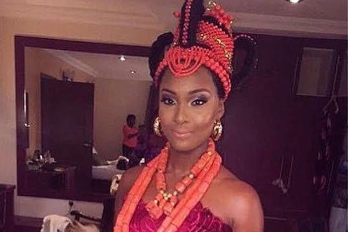Osas Ighodaro just before going out for her wedding