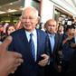 Former Malaysian prime minister Najib Razak (C) has been arrested and charged over the 1MDB scandal since being ejected from office
