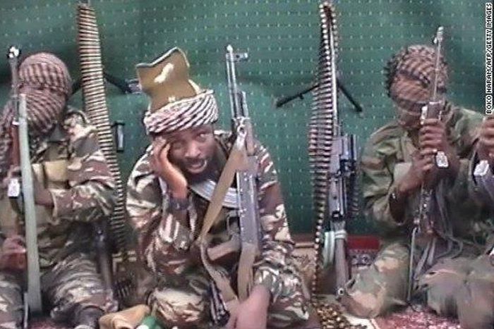 Boko Haram leader, Abubakar Shekau with some of his followers