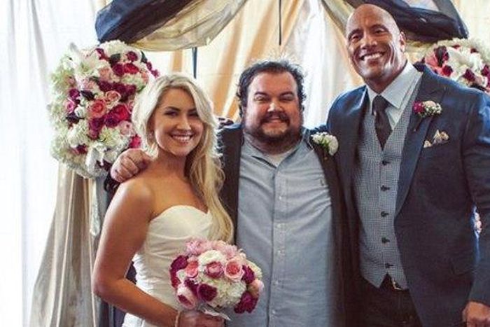The couples with Dwayne "The Rock" Johnston