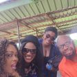 Tana Adelana, Bayray McNwizu, Chika Chukwu and Yaw on set of 'The Harvest'.