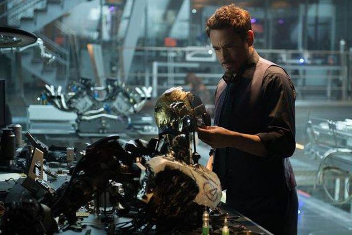 The Avengers: Age of Ultron star, Robert Downey Jr. in one of the scenes from the movie