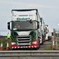 Lorries leave Manston airport in south east England for a trial to tackle post-Brexit traffic queues which Dover port has warned could lead to chaos