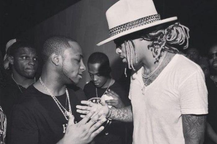 Nigerian popstar, Davido shaking hands with U.S. rapper, future